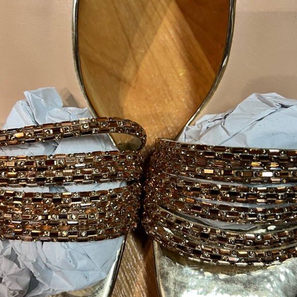 SHEIN Rhinestone Décor Sandal *Bronze Gold (Size 7) - Picture 3 of 11